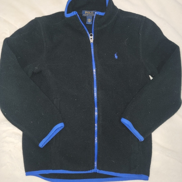Polo Ralph Lauren Other - Polo Ralph Lauren Black Fleece Jacket with Blue Accents